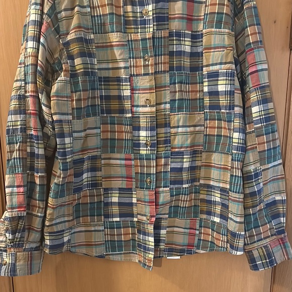 Orvis Women’s Madras Plaid Multicolor Button Down Shirt Blue Green Size 10 - Picture 3 of 9